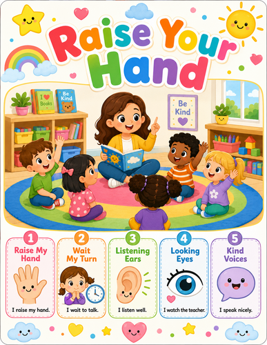 Raise Your Hand I Preschool I Infographic