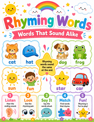 Rhyming Words I Preschool I Infographic