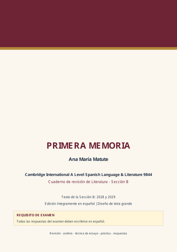 Primera Memoria A Level Spanish Literature Two-Book Revision Bundle