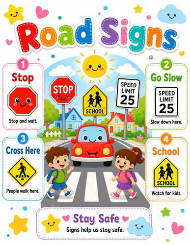 Road Signs I Preschool I Infographic