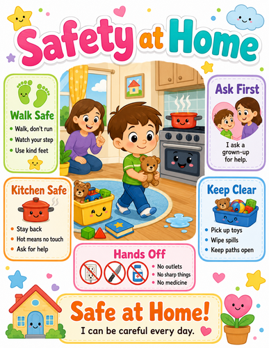 Safety at Home I Preschool I Infographic