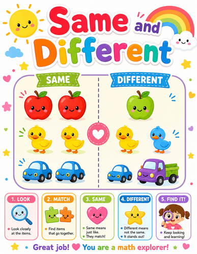Same and Different I Preschool I Infographic