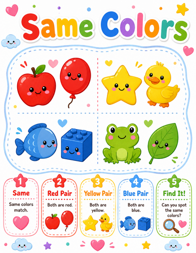 Same Colors I Preschool I Infographic