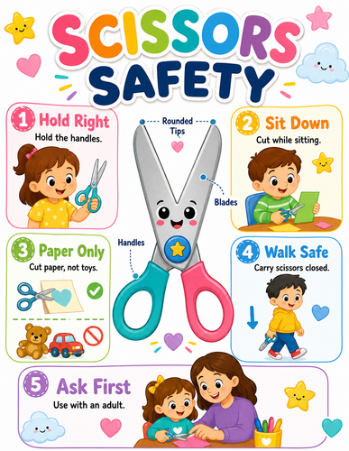 Scissors Safety I Preschool I Infographic
