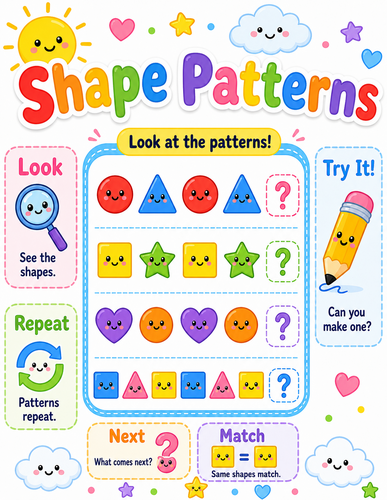 Shape Patterns I Preschool I Infographic