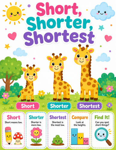 Short, Shorter, Shortest I Preschool I Infographic