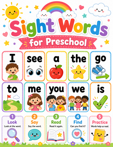 Sight Words I Preschool I Infographic