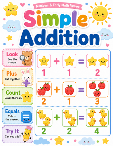 Simple Addition I Preschool I Infographic