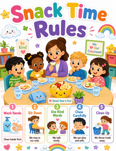 Snack Time Rules I Preschool I Infographic