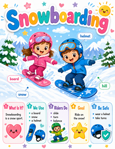 Snowboarding I Preschool I Infographic