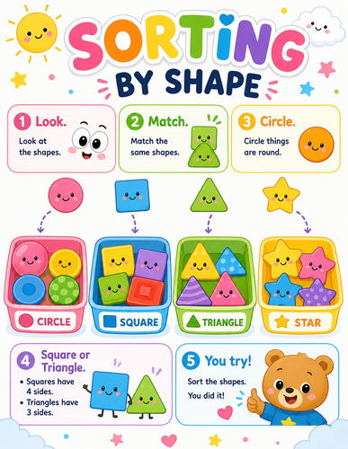 Sorting by Shape I Preschool I Infographic
