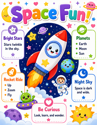 Space Fun I Preschool I Infographic