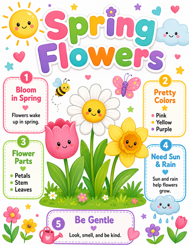 Spring Flowers I Preschool I Infographic