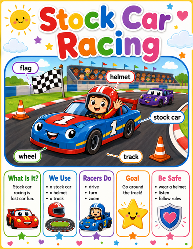 Stock Car Racing I Preschool I Infographic