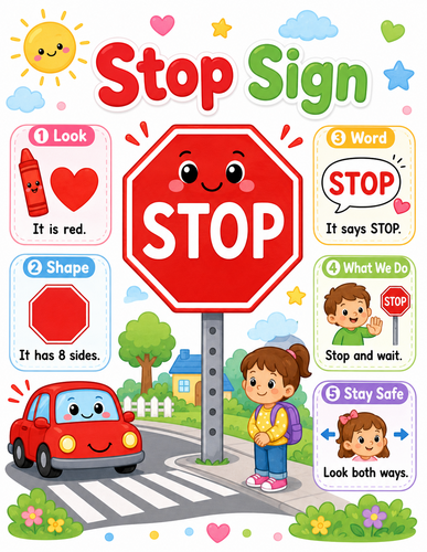 Stop Sign I Preschool I Infographic
