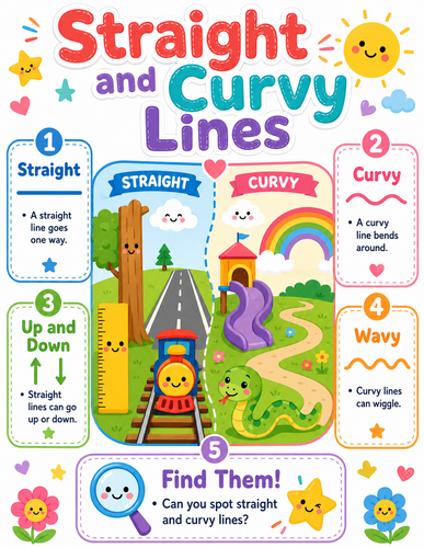 Straight and Curvy Lines I Preschool I Infographic
