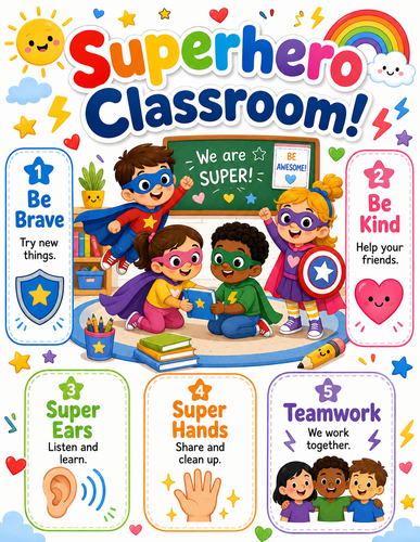 Superhero Classroom I Preschool I Infographic
