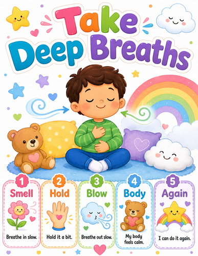 Take Deep Breaths I Preschool I Infographic