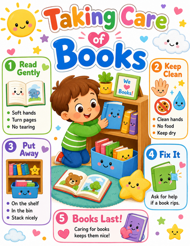 Taking Care of Books I Preschool I Infographic