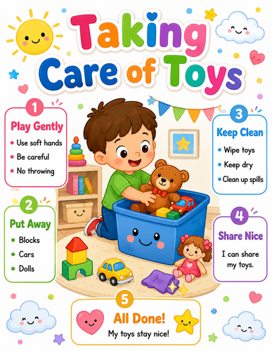 Taking Care of Toys I Preschool I Infographic