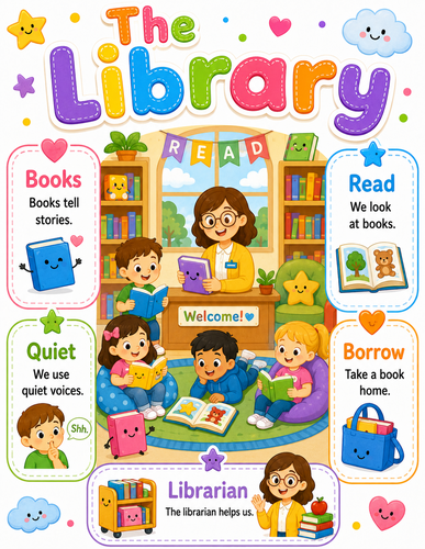 The Library I Preschool I Infographic