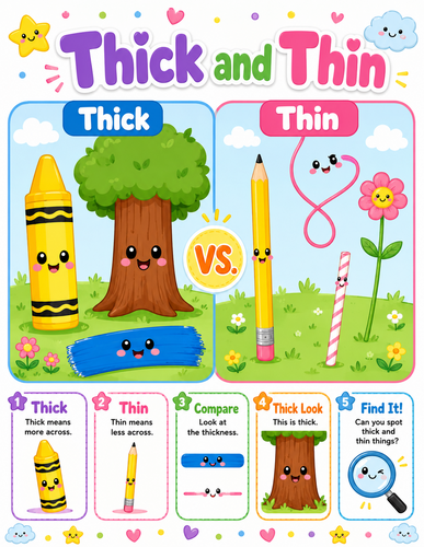 Thick and Thin I Preschool I Infographic