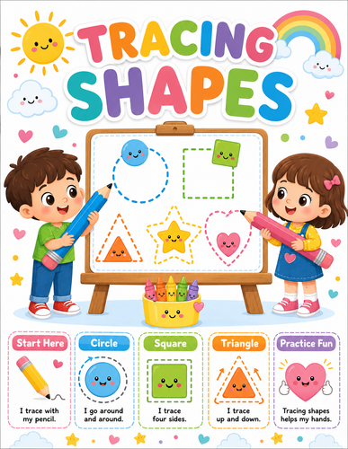 Tracing Shapes I Preschool I Infographic