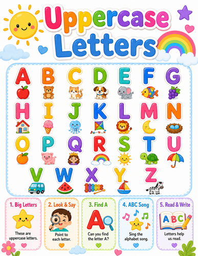 Uppercase Letters I Preschool I Infographic