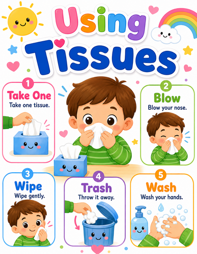 Using Tissues I Preschool I Infographic
