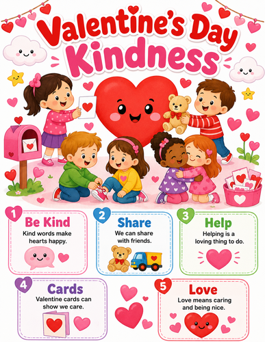 Valentine's Day Kindness I Preschool I Infographic