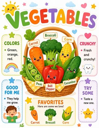 Vegetables I Preschool I Infographic
