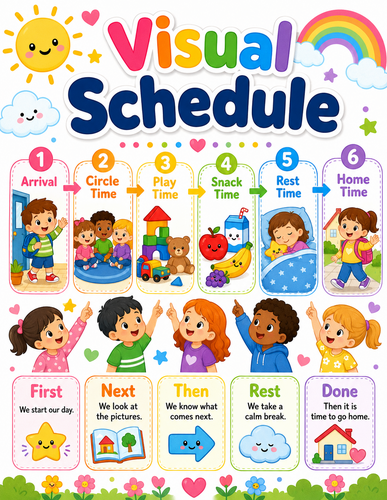 Visual Schedule I Preschool I Infographic