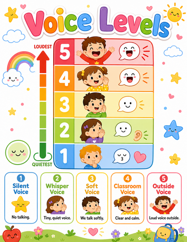 Voice Levels I Preschool I Infographic
