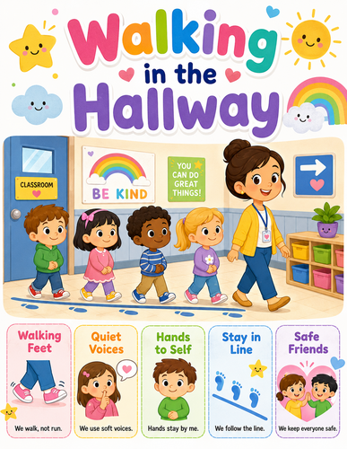 Walking in the Hallway I Preschool I Infographic