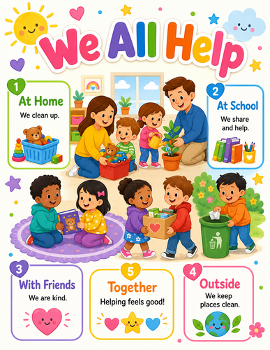We All Help I Preschool I Infographic