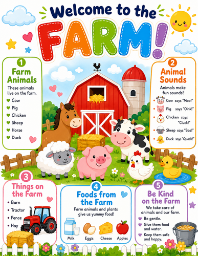 Welcome to the Farm I Preschool I Infographic