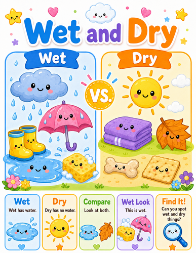 Wet and Dry I Preschool I Infographic
