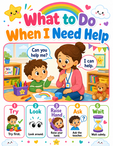What to Do When I Need Help I Preschool I Infographic