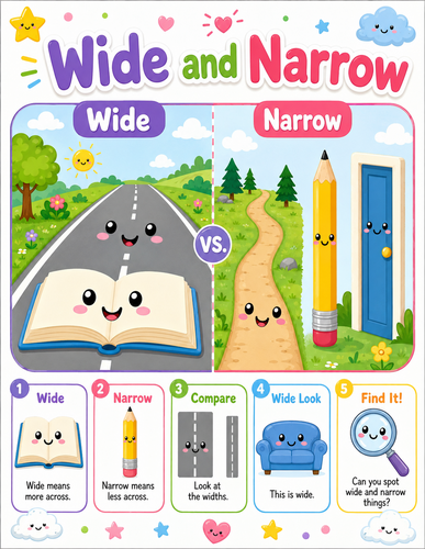 Wide and Narrow I Preschool I Infographic