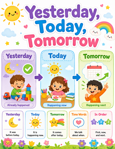 Yesterday, Today, Tomorrow I Preschool I Infographic