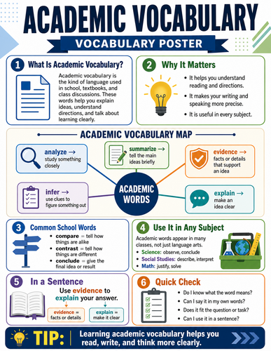 Academic Vocabulary I Infographic