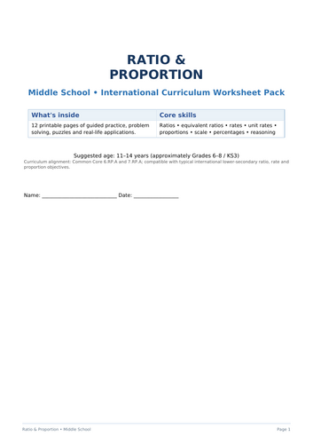 RATIO & PROPORTION