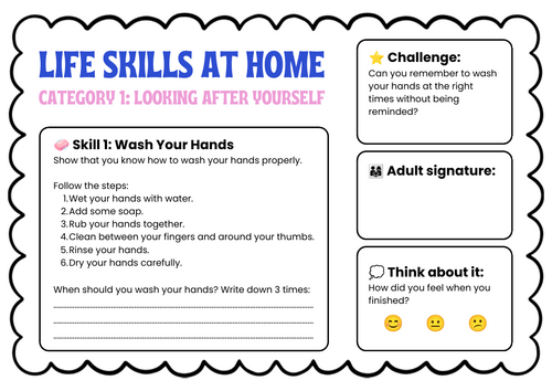 Life Skills at Home: Looking After Myself | 8 Activities | Primary