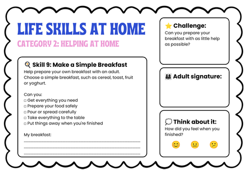 Life Skills at Home: Helping at Home | 9 Activities | Primary