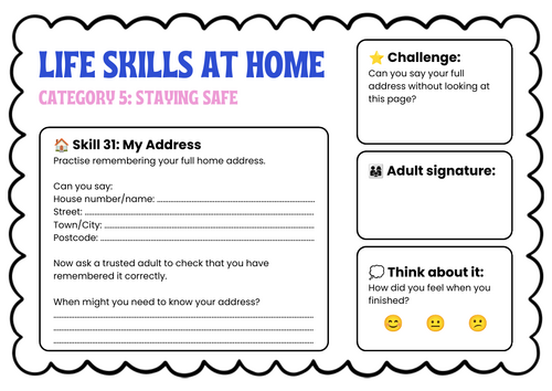 Life Skills at Home: Staying Safe | 7 Activities | Primary