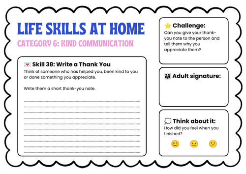 Life Skills at Home: Kindness & Communication | 7 Activities | Primary