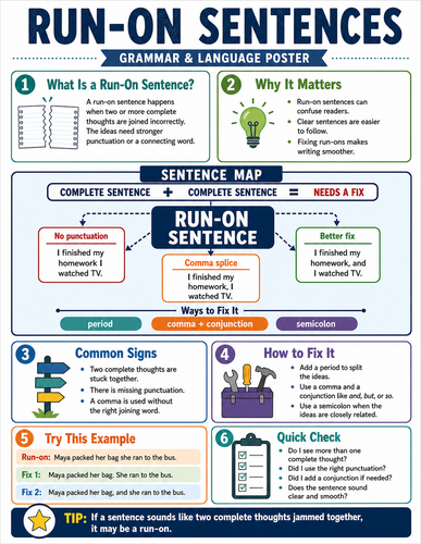 Run-On Sentences I Infographic