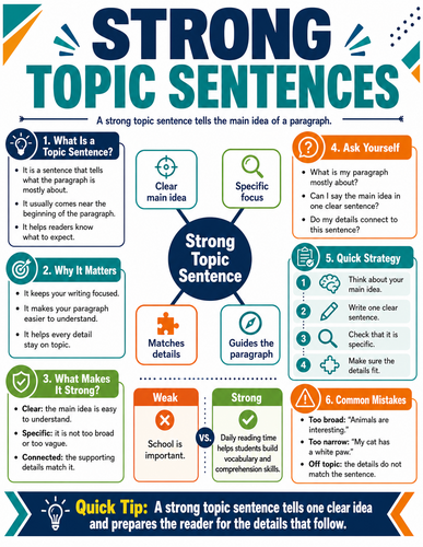 Strong Topic Sentences I Infographic