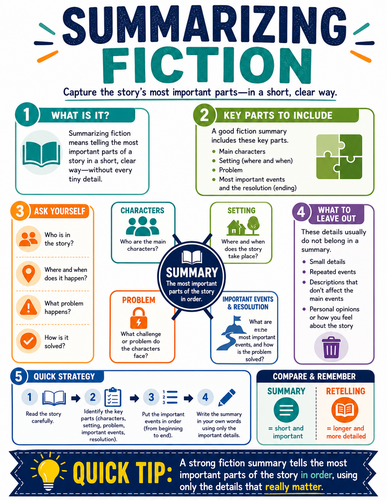 Summarizing Fiction I Infographic