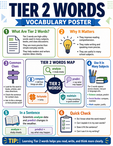 Tier 2 Words I Infographic
